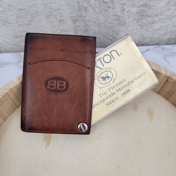 Buxton Brown Leather Card Fan Wallet Buisness Credit Card Holder Vintage - Picture 2 of 11